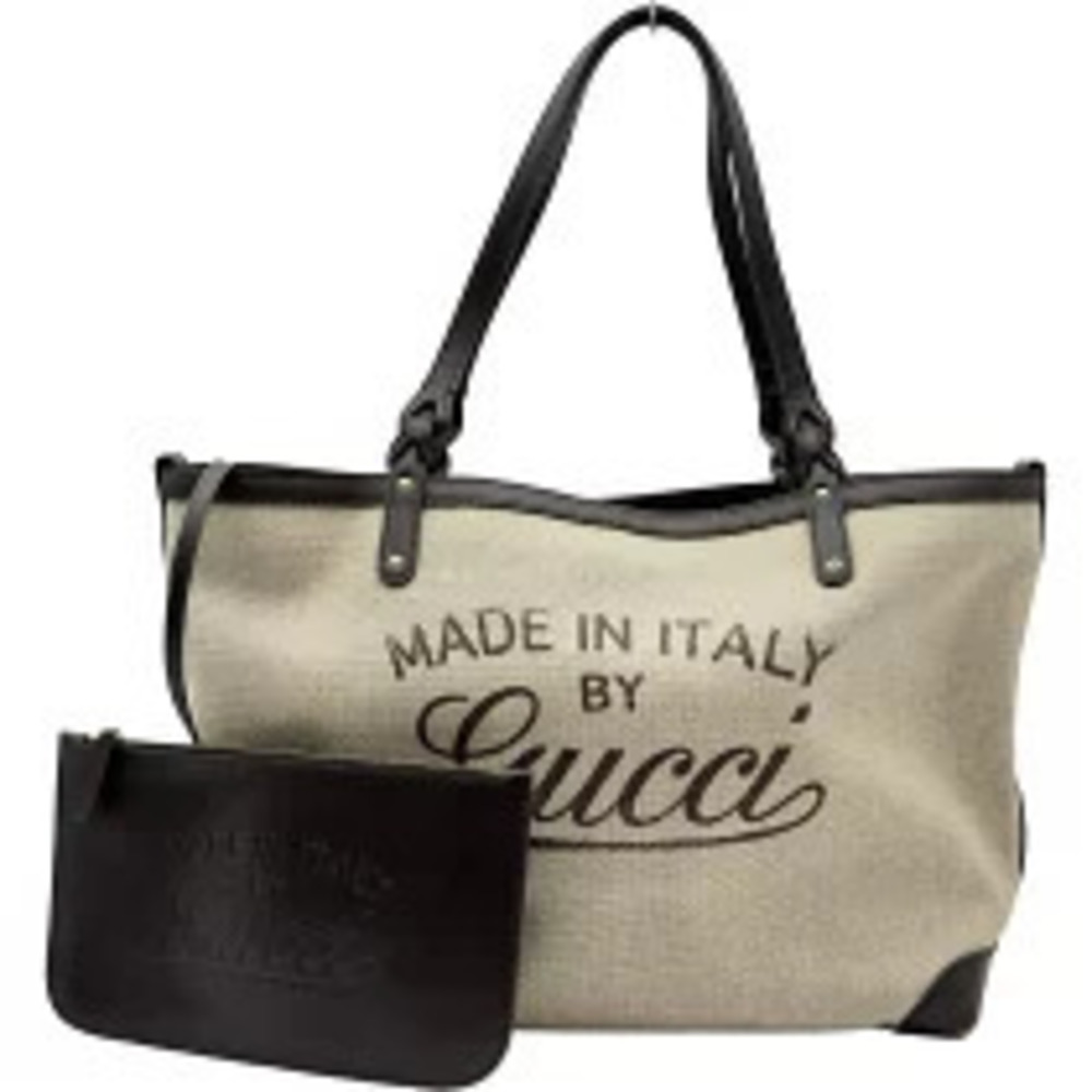 Gucci Craft Tote Bag Brown Canvas Shoulder